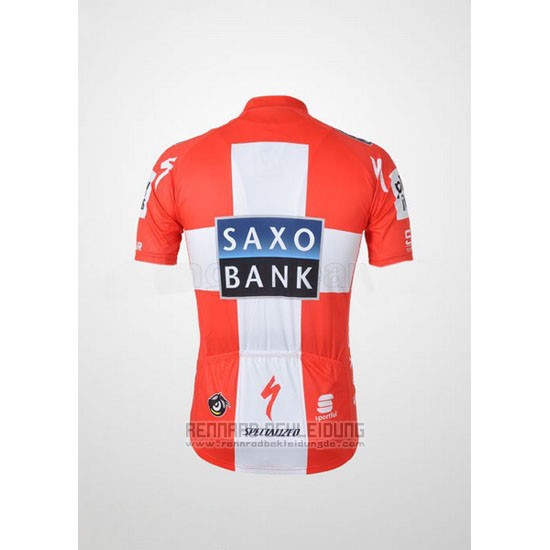 2010 Fahrradbekleidung Saxo Bank Champion Danemark Trikot Kurzarm und Tragerhose - zum Schließen ins Bild klicken